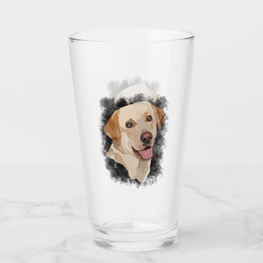 Abstrakte Labrador Art Glas (Vorderseite)