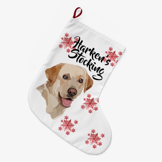 Abstrakte Labrador Art Großer Weihnachtsstrumpf (Vorderansicht (hängend))