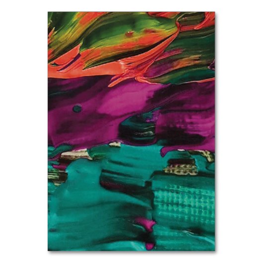 Abstrakte Lackierung Akryllisch Tischnummer (Rückseite)