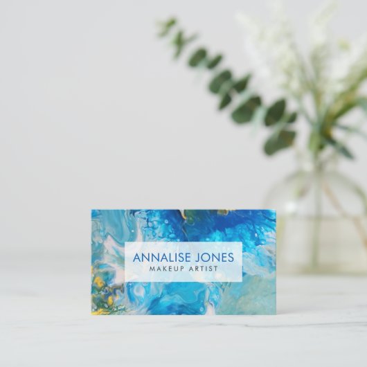 Abstrakte Lackierung mit Akrylpour - Ocean Foam Visitenkarte (Stehend Vorderseite)