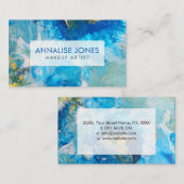Abstrakte Lackierung mit Akrylpour - Ocean Foam Visitenkarte (Vorne/Hinten)