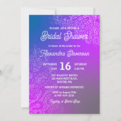 Abstrakte Lacy-Artwork Lila Rosa Brautparty Einladung (Vorderseite)
