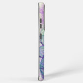 Abstrakte Lacy-Blume Lila Blue Art Custom Samsung Galaxy Hülle (Rechte Seite)