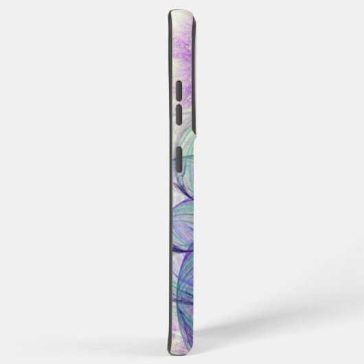 Abstrakte Lacy-Blume Lila Blue Art Custom Samsung Galaxy Hülle (Rechte Seite)