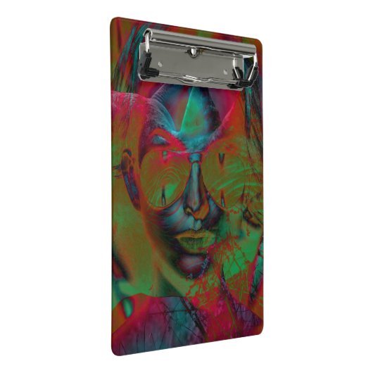 Abstrakte Lady Mini-Zwischenablage Mini Klemmbrett (Schrägansicht)