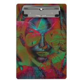 Abstrakte Lady Mini-Zwischenablage Mini Klemmbrett