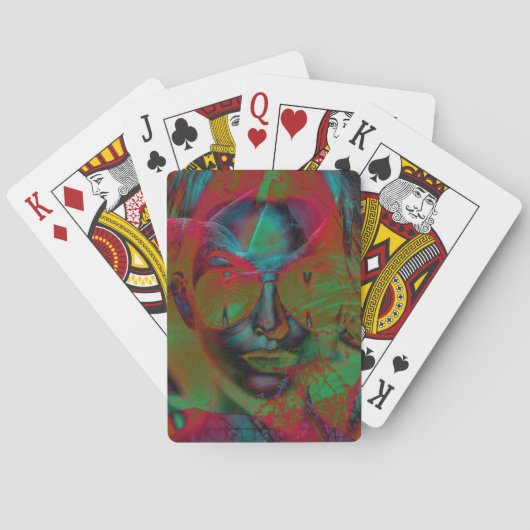Abstrakte Lady Playing Cards Spielkarten (Rückseite)