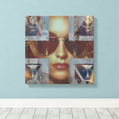 Abstrakte Lady Wrapped Canvas Leinwanddruck (Insitu (Holzboden))