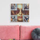 Abstrakte Lady Wrapped Canvas Leinwanddruck (Insitu (Wohnzimmer))