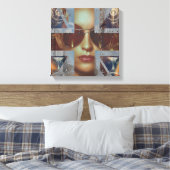 Abstrakte Lady Wrapped Canvas Leinwanddruck (Insitu (Schlafzimmer))