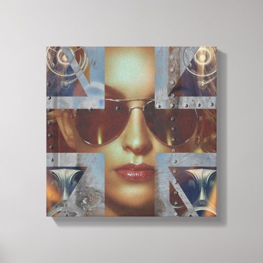 Abstrakte Lady Wrapped Canvas Leinwanddruck (Vorderseite)