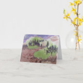 Abstrakte Landschaft - Abbildung in Grüner Berglan Karte (Gelbe Blume)