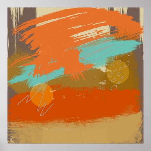 Abstrakte Landschaft Art Paint Circles Spheres Poster (Vorne)