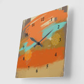 Abstrakte Landschaft Art Paint Circles Spheres Quadratische Wanduhr (Winkel)