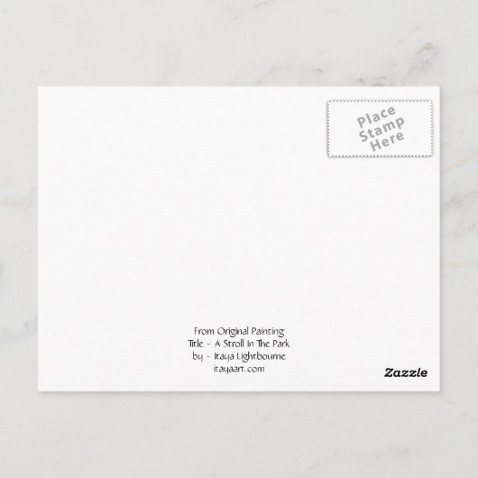 Abstrakte Landschaft Art Trees Wald Malerei Postkarte (Rückseite)