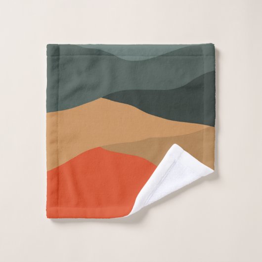 Abstrakte Landschaft Badhandtuch Set (Waschlappen)