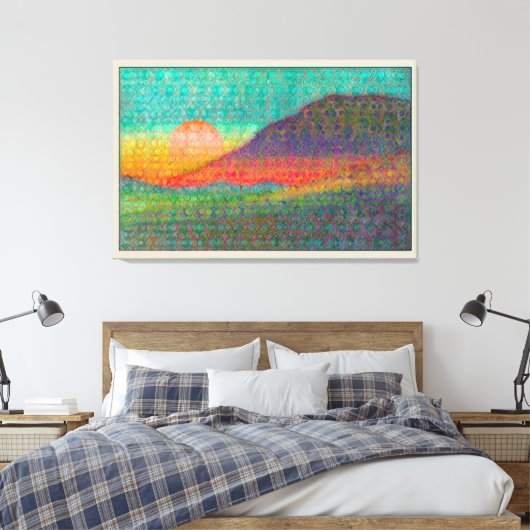 Abstrakte Landschaft bei Sonnenaufgang oder Sonnen Leinwanddruck (Insitu (Schlafzimmer))