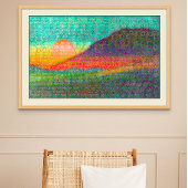 Abstrakte Landschaft bei Sonnenaufgang oder Sonnen Leinwanddruck