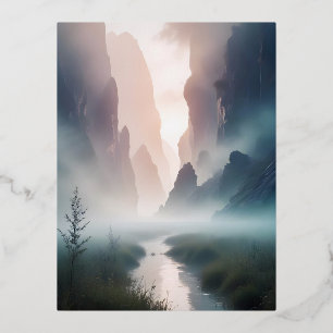 Abstrakte Landschaft Berge Tal Naturlandschaft Folien Feiertagspostkarte