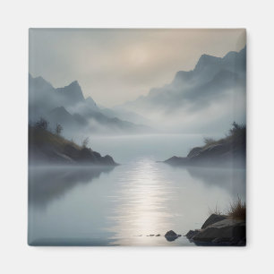Abstrakte Landschaft Berge Tal Naturlandschaft Magnet