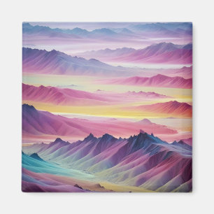 Abstrakte Landschaft Berge Tal Naturlandschaft Magnet