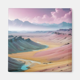 Abstrakte Landschaft Berge Tal Naturlandschaft Magnet