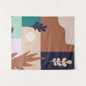 Abstrakte Landschaft Boho Wandteppich (Vorderseite (Horizontal))