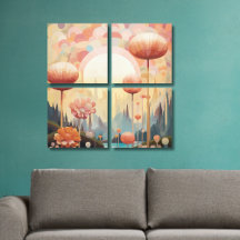 Abstrakte Landschaft der kubistischen Botanischen 