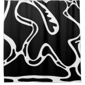 Abstrakte Landschaft Doodles Schwarzweiß Duschvorhang (Vorderseite)