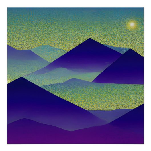 Abstrakte Landschaft Fallen Star 23 Poster (Vorderseite)