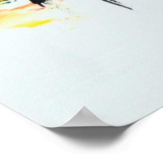 Abstrakte Landschaft, farbenfrohe Acrylmalerei Poster (Ecke)