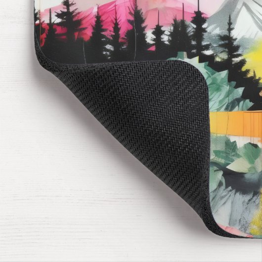 Abstrakte Landschaft farbenfrohe Collage Mousepad (Ecke)