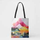 Abstrakte Landschaft farbenfrohe Collage Tasche (Vorderseite)