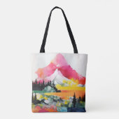 Abstrakte Landschaft farbenfrohe Collage Tasche (Rückseite)