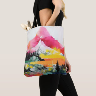 Abstrakte Landschaft farbenfrohe Collage Tasche