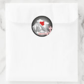 Abstrakte Landschaft Fuji Runder Aufkleber (Tasche)