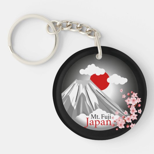 Abstrakte Landschaft Fuji Schlüsselanhänger (Vorderseite)
