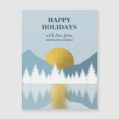 Abstrakte Landschaft Goldener Winter Happy Holiday Magnetkarte (Vorderseite)