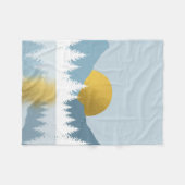 Abstrakte Landschaft Goldener Winter Sonnenunterga Fleecedecke (Vorderseite (Horizontal))