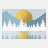 Abstrakte Landschaft Goldener Winter Sonnenunterga Geschenkpapier Set (Vorderseite 2)