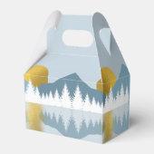 Abstrakte Landschaft Goldener Winter Sonnenunterga Geschenkschachtel (Rückseite)