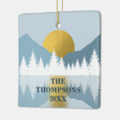 Abstrakte Landschaft Goldener Winter Sonnenunterga Keramikornament (Links)