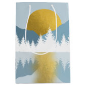 Abstrakte Landschaft Goldener Winter Sonnenunterga Mittlere Geschenktüte (Vorderseite)