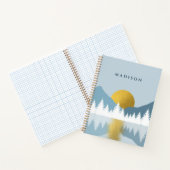 Abstrakte Landschaft Goldener Winter Sonnenunterga Notizblock (Innenseite)