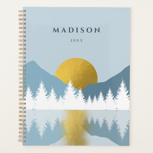 Abstrakte Landschaft Goldener Winter Sonnenunterga Planer (Vorderseite)