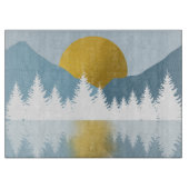 Abstrakte Landschaft Goldener Winter Sonnenunterga Schneidebrett (Vorderseite)