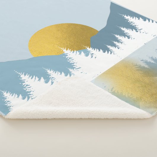 Abstrakte Landschaft Goldener Winter Sonnenunterga Sherpadecke (3/4)