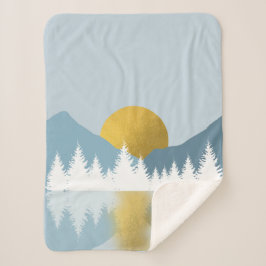 Abstrakte Landschaft Goldener Winter Sonnenunterga Sherpadecke