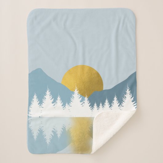Abstrakte Landschaft Goldener Winter Sonnenunterga Sherpadecke (Vorderseite)