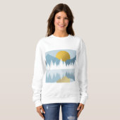 Abstrakte Landschaft Goldener Winter Sonnenunterga Sweatshirt (Vorne ganz)